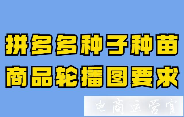 拼多多可以出售散裝作物種子嗎?拼多多種子種苗商品輪播圖要求